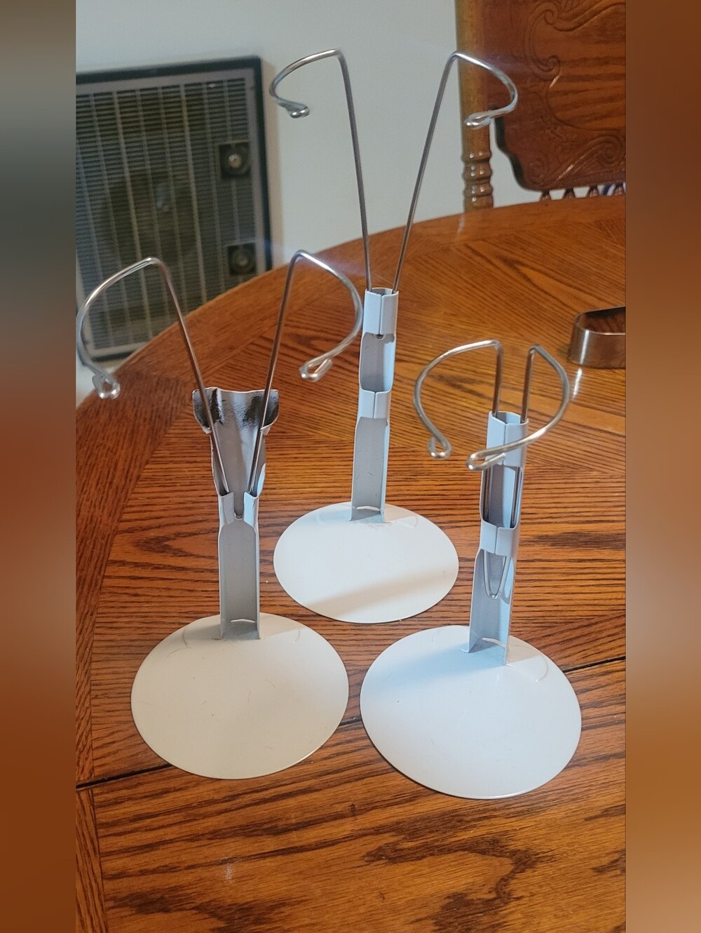 White Adjustable Doll Display Stands - Set of 3